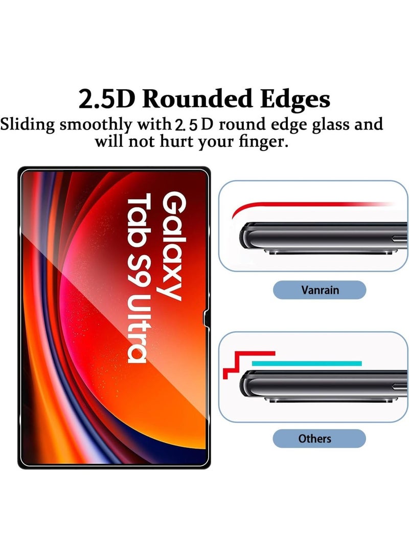 دل 3 موبايلك واقي شاشة لجهاز سامسونج جالاكسي تاب إس 9 ألترا اللوحي مقاس 14.6 بوصة، مصنوع من الزجاج المقوى [شفافية عالية الوضوح] [سهل التركيب] [مقاوم للخدوش] [صلابة 9H] - Image 3